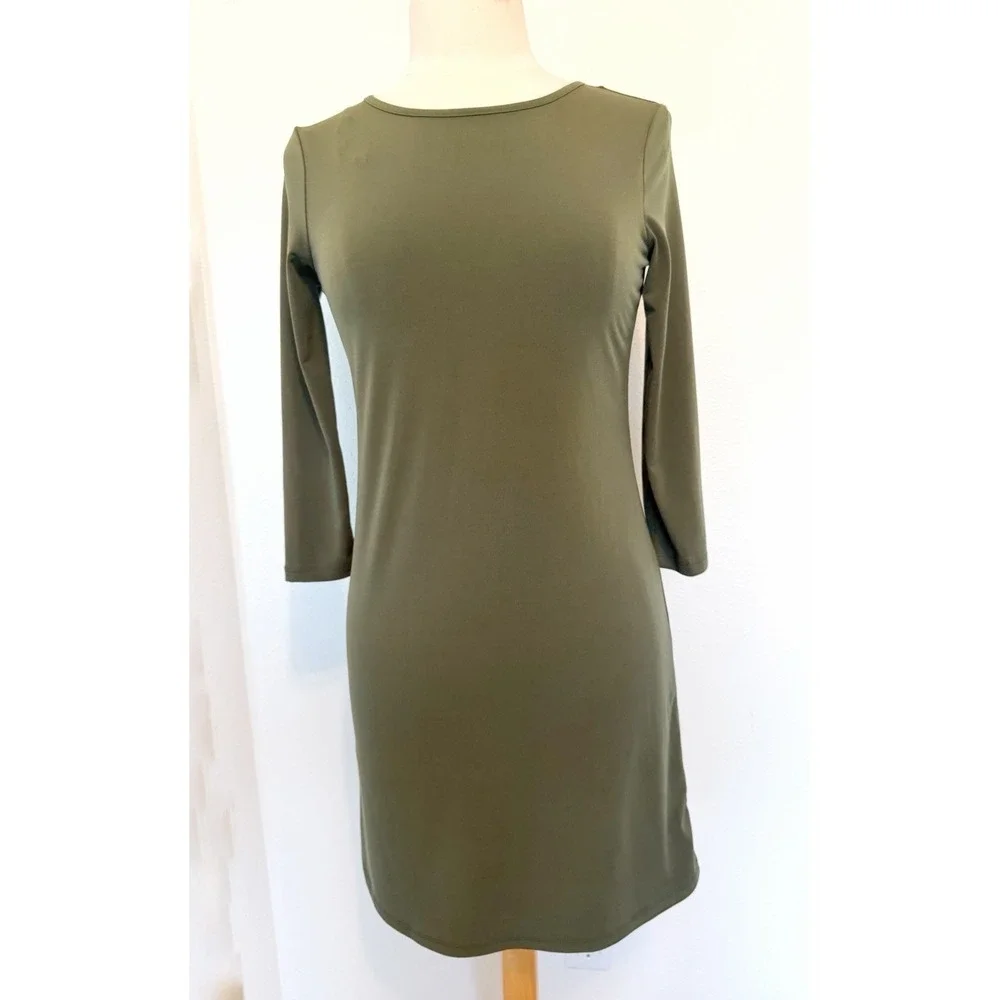 Michael Kors Dress Women's Olive with Gold Zippers Women's XS preppy Office Y2K